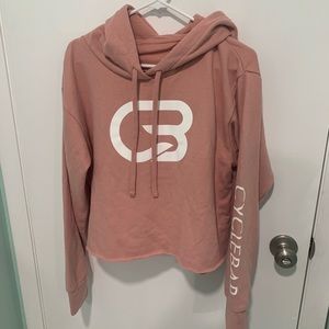 CycleBar Rose Salmon Cropped Hoodie